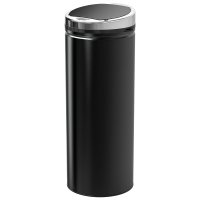 HOMCOM Poubelle à capteur de mouvement ouverture automatique 1 bac de 50 L en acier inoxydable noir