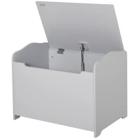 HOMCOM Cassapanca Portagiochi in Legno, Panca Contenitore per Cameretta Coperchio con Pistone Pneumatico, 60x40x48cm, Grigio(m-11)
