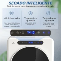 HOMCOM Secadora de Evacuación 3 KG 1000W Función Antiarrugas Función Esterilizar Temporizador Pantalla LED Táctil Blanco(m-4)
