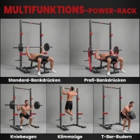 SPORTNOW Power Tower Squat Rack Klimmzugstange Freistehend mit verstellbare Breite Scheibenhalter Landmine(m-5)