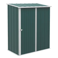 Outsunny Căsuță de Grădină din Oțel pentru Depozitare cu Sistem de Blocare, 161,5x94,5x196cm, Verde(m-1)