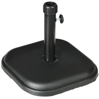 Outsunny 11kg Concrete Garden Parasol Base Holder - Square Outdoor Table Umbrella Stand Weight, Black(m-1)