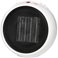 HOMCOM 1500W Small Space Heater, Ceramic Electric Plug in Fan Heater with 3 Heat Setting, Adjustable Temperature, Tip-Over, Overheating Protection, Low Energy, White(m-10)