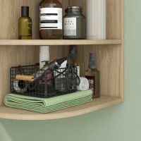 HOMCOM Meuble sous lavabo salle de bain suspendu meuble sous vasque avec tiroirs à fermeture douce et étagères, marron(m-9)