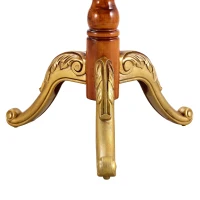 Porte-manteau européen en bois massif, design sculpté et élégant, plusieurs crochets à hauteurs variées, 48x48x195 cm, Couleur naturelle(m-7)