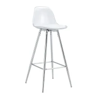 Lot de 2 tabourets de bar, design moderne et polyvalent idéal pour café, 38x33x96.5 cm, Argent+Transparent(m-12)
