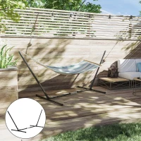 Outsunny Soporte para Hamaca de Jardín Ajustable en Longitud 313-388x109x116 cm Estructura de Metal para Interiores y Exteriores Carga Máx. 120 kg(m-9)