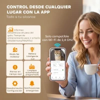 PawHut Arenero Gatos Autolimpiable 72L Extragrande Control por APP Control de Olores y Ruido Sensores de Seguridad Alfombrilla(m-4)