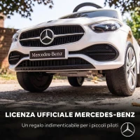 AIYAPLAY Macchina Cavalcabile per Bambini 1-3 Anni Mercedes-Benz con Barriera e Volante, Bianco(m-5)