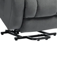 HOMCOM TV-fauteuil met massage- en verwarmingsfunctie, elektrische sta-op fauteuil, afstandsbediening, zijvakken, grijs(m-12)