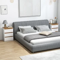 HOMCOM Pack de 2 Mesitas de Noche Estrechas de 3 Cajones Cajoneras para Salón Pasillo 40x30x59,5 cm Blanco(m-10)