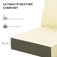 Outsunny Outdoor Seat and Back Cushion Set Patio Deep Seating Chair Replacement Cushion(m-5)
