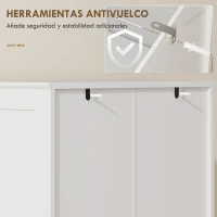 HOMCOM Armario Despensa Cocina con 4 Puertas con 8 Compartimentos 10 Estantes Alacena Moderna con 4 Estantes Ajustables Blanco(m-8)