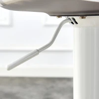 Lot de 2 tabourets de bar réglables, dossier ergonomique transparent, assise pivotante 360°, 40,5x39x82-104 cm, Blanc(m-7)