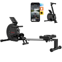 SPORTNOW Vogatore Magnetico Pieghevole con 16 Livelli di Resistenza, Nero(m-7)