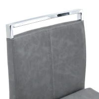Lot de 2 tabourets de bar style nordique, design élégant, idéal pour cuisine, bar ou restaurant, 38.9x46.5x96.5 cm, Gris foncé+Argent(m-8)