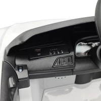 AIYAPLAY Elektrische kinderauto 12V met afstandsbediening, lithium-accu, 2 motoren, soft-start en achterwielvering, wit(m-10)