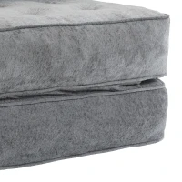 HOMCOM Sillón Convertible 1 Plaza 3 en 1 de 95x220 cm con 2 Cojines y Asiento Grueso Gris Claro(m-6)