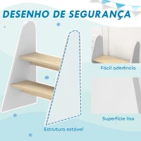AIYAPLAY Banco para Crianças de 2 Degraus Torre de Aprendizagem Escada para Crianças acima de 3 Anos para Casa de Banho Cozinha 43x30x55 cm Branco(m-6)