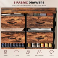 HOMCOM Chest of Eight Fabric Drawers - Rustic Brown(m-4)