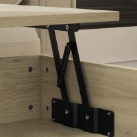 HOMCOM Mesa de Centro Elevable con Almacenamiento Compartimento Oculto Cajones y Estante Abierto 100x50x48-62 cm Roble(m-9)