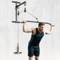 SPORTNOW Pulley Machine Home Gym e Puleggia LAT Machine, Attacco per Dischi Pesi Universali e Accessori(m-8)