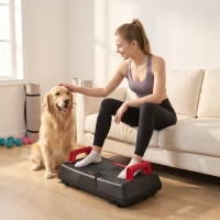 SPORTNOW Vibration Plate Exercise Machine with 99 Speed Levels, 3 Programs, Quiet Vibrating Plate with Resistance Bands(m-9)