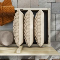 Outsunny Bancă de Depozitare pentru Grădină de 172L din Lemn de Brad, 120x55x45cm, Culoare Lemn(m-9)