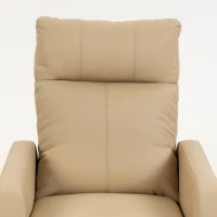 HOMCOM Poltrona Relax Reclinabile con Poggiapiedi e Schienale Regolabile a Spinta, Beige(m-7)