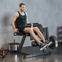 SPORTNOW Macchina per Leg Extension e Leg Curl con Schienale e Cuscinetti Regolabili, 100x90x105 cm, Grigio e Nero(m-2)