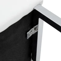 Lot de 2 tabourets de bar style nordique, structure métallique robuste avec pieds argentés, 48x53.3x91.4 cm, Blanc+Argent(m-9)