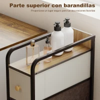 HOMCOM Cómoda con 4 Cajones de Tela Marco de Acero Cómoda para Dormitorio para Espacios Pequeños Salón Vestidor Multicolor(m-6)