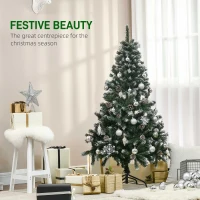HOMCOM 5FT Artificial Christmas Tree with Pine Cones, Holiday Home Xmas Decoration Automatic Open, Green(m-4)