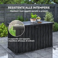 Outsunny Baule da Esterno da 400L in Acciaio Zincato con Serratura e 2 Chiavi 124x66x72 cm, Nero(m-6)