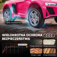 AIYAPLAY Elektryczny samochód dla dzieci 12V z pilotem, akumulator litowy, 2 silniki, łagodny rozruch, tylne zawieszenie Różowy(m-7)