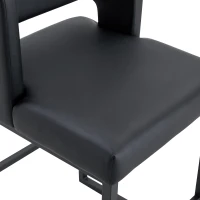 Lot de 2 tabourets de bar style nordique, structure métallique robuste avec pieds argentés, 48x53.3x91.4 cm, Noir(m-9)