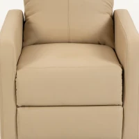 HOMCOM Poltrona Relax Reclinabile con Poggiapiedi e Schienale Regolabile a Spinta, Beige(m-6)