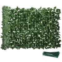 Outsunny Gard Viu Artificial Rulabil și Rezistent la Apă, din Mătase și PE, 300x100 cm, Verde Închis(m-11)