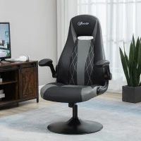 Vinsetto Chaise de gaming ergonomique avec base ronde métal pivotante 360° hauteur réglable têtière accoudoirs(m-11)
