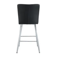 Tabouret de bar haut, lot de 2, pieds réglables antidérapants, 44,00x44,00x101,00 cm, Noir+Argent(m-10)