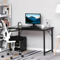 HOMCOM Escritorio para Hogar Oficina Mesa de Comedor Mesa de Ordenador Mesa de Estudio con Pies Ajustables Mobiliario Simple de Oficina 120x60x73cm Carga 70kg(m-2)