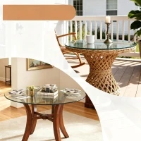 Plateau de table rond en verre trempé, ultra résistant, résistant à la chaleur, 76x76x0.72 cm, Transparent(m-6)