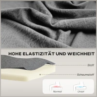 HOMCOM 2-zits sofa, gestoffeerde sofa linnenlook, houten frame, voor woonkamer slaapkamer, 117 cm, grijs(m-5)