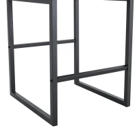 Lot de 2 tabourets de bar style nordique, structure métallique robuste avec pieds argentés, 48x53.3x91.4 cm, Blanc+Noir(m-9)
