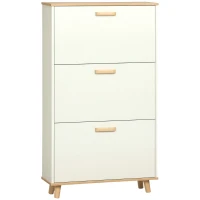 HOMCOM Meuble à chaussures style scandinave 3 abattants 70 x 23,5 x 122 cm blanc(m-11)