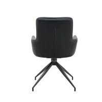Lot de 2 chaises pivotantes style léger luxe, rotation 360° silencieuse, 55x50x85 cm, Noir(m-12)