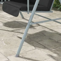 Outsunny 2 Seater Garden Swing Chair, Patio Swing Seat w/ Tilting Canopy, Double Padded Seats, Storage Bag and Tray For Garden Balcony Terrace Patio, Black(m-9)