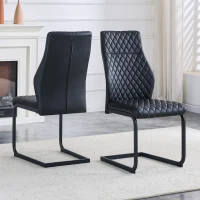 Chaise de salle à manger, confort optimal, structure métallique noire robuste, 43,00x63,00x100,00 cm, Noir(m-4)