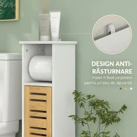 HOMCOM Dulăpior de Baie cu Suport pentru Hârtie Igienică, Dulap Îngust cu Raft Reglabil, 78 cm, Alb(m-6)