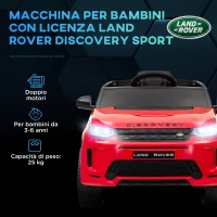 AIYAPLAY Macchina Elettrica per Bambini a Licenza Land Rover con Fari, Clacson e Cintura,106x65.5x51 cm, Rosso(m-4)